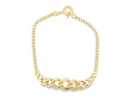 18K Yellow Gold Infinity Center Curb Bracelet